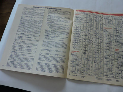 TWA  TIMETABLE OCTOBER 1-OTOBER 25, 1980