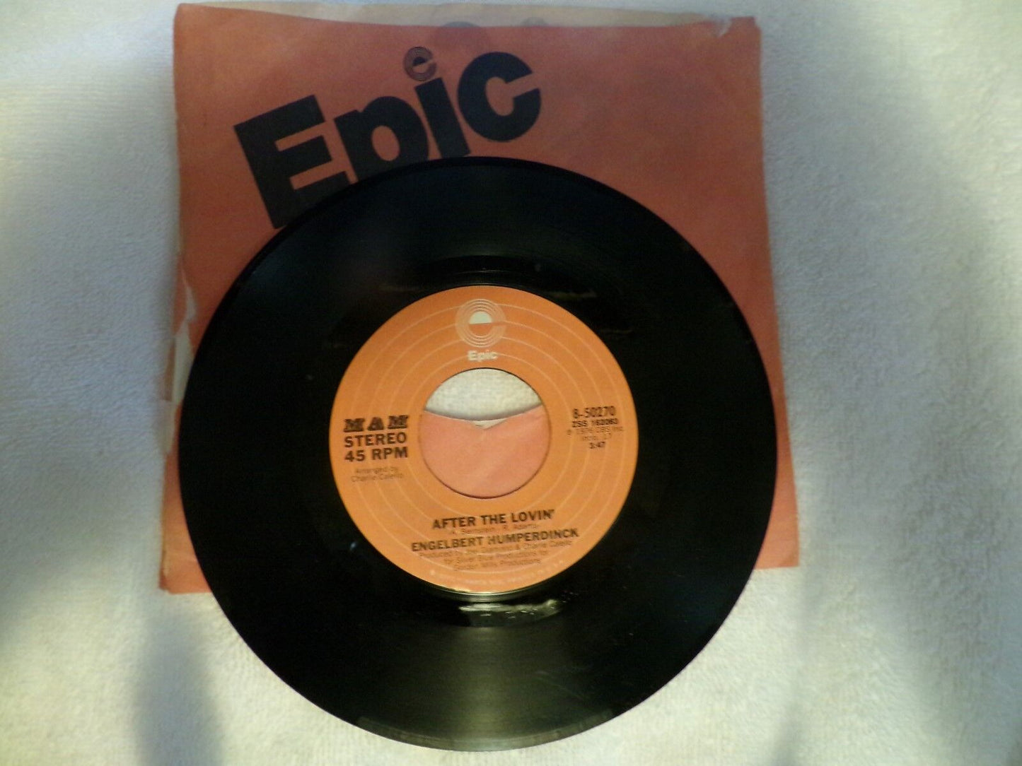Engelbert H sings: After the Lovin' & Let's Remember the Good Times Record 45RPM