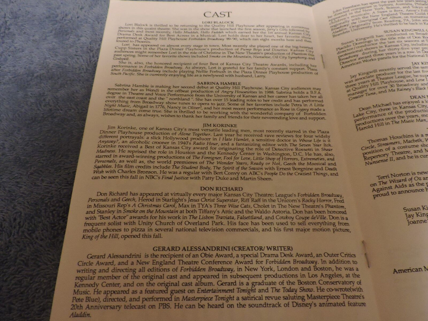 American Musical Theatre Forbidden Broadway Pamphlet