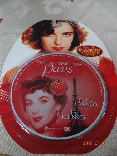 THE LAST TIME I SAW PARIS  2012 DVD  Elizabeth Taylor Van Johnson BRAND NEW