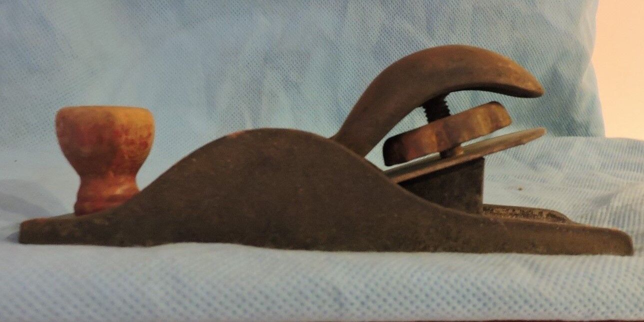 VINTAGE WOOD PLANER WITH WOOD HANDLE  7" MADE IN U.S.A.
