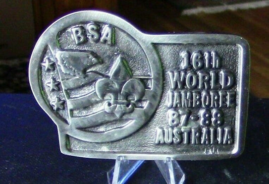 16th World Scout Jamboree 87-88 Australia, Numbered 2987 Pewter Belt Buckle