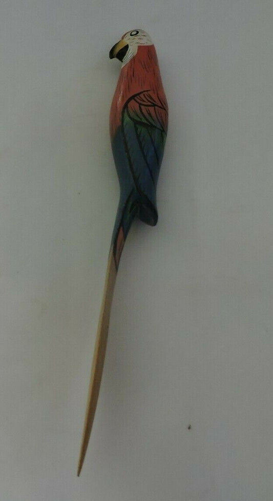 WOODEN PARROT LETTER OPENER--HANDMADE