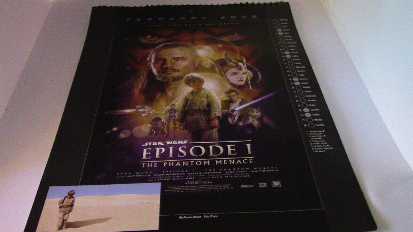 2006 Star Wars Episode I, The Phantom Menace Poster Calendar