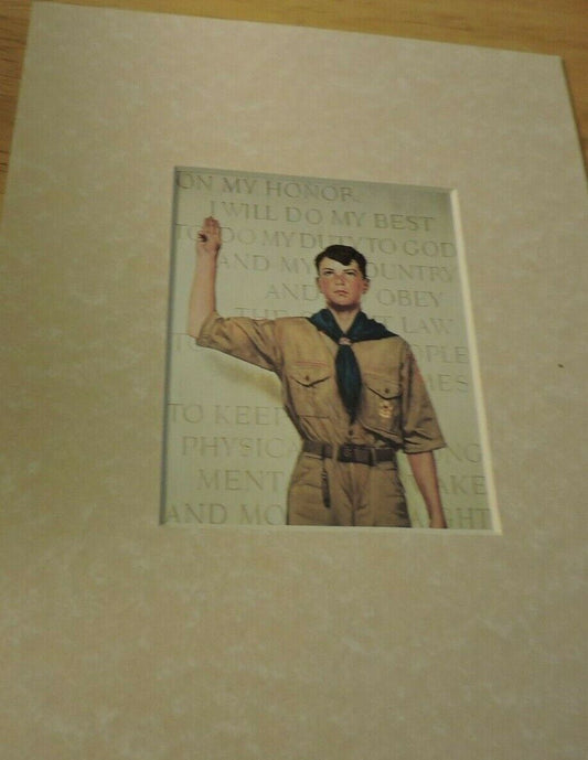 NORMAN ROCKWELL " ON MY HONOR" 6X4 POST CARD MATTED