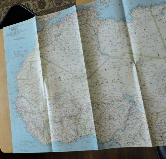 NATIONAL GEORGRAPHIC MAP OF NORTHWESTERN  AFRICA 1966