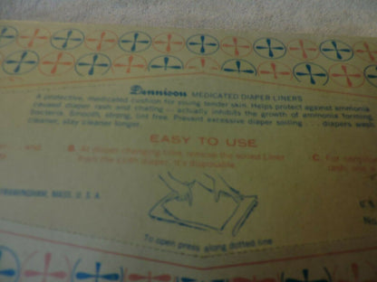 VINTAGE DENNISON DISPOSABLE DIAPER LINERS---UNOPENED BOX