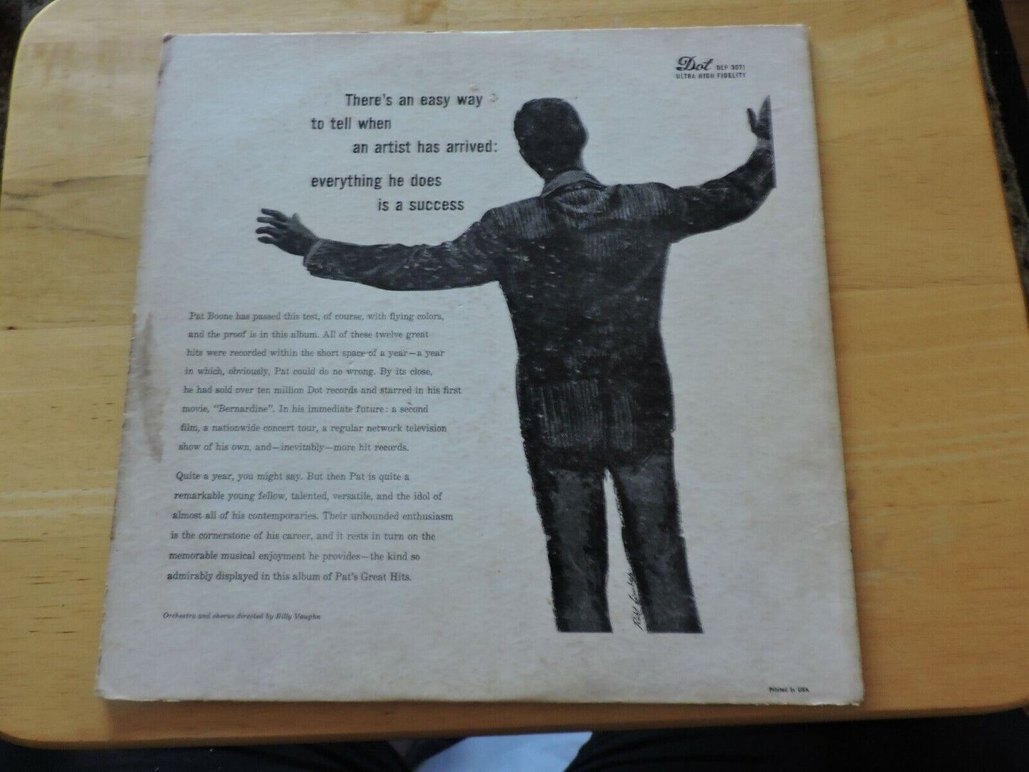 Pats Great Hits Vinyl Album (Pat Boone)