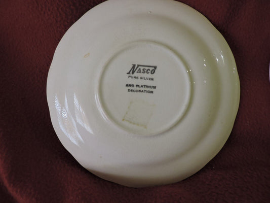 VINTAGE SET OF 2 NASCO  WHITE SAUCERS 5 1/2