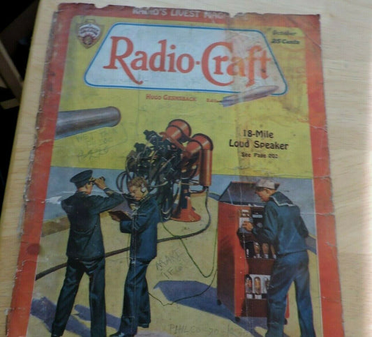 RADIO CRAFT MAGAZINE OCTOBER 1934--COVER ONLY