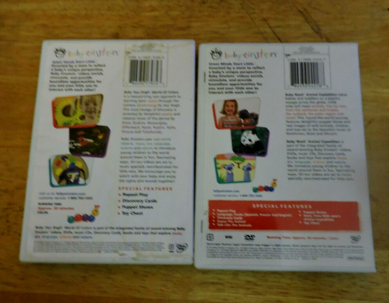 baby einstein SET OF TWO DVDs: BABY VAN GOGH & BABY NOAH AGES 1+