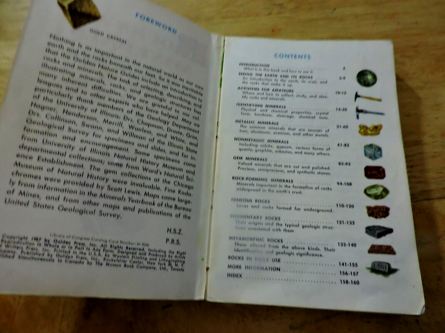 ROCKS AND MINERALS a Golden Nature Guide by Zim and SCHAFFER 1957