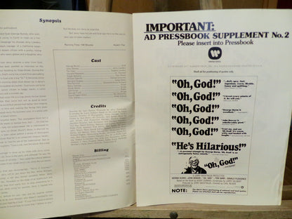 OH GOD a Carl Reiner Movie Pressbook and 2 AD Supplements