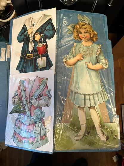 Paper Dolls (Collectable): 22" Paper Doll with stand, 3 Dresses and 2 hats