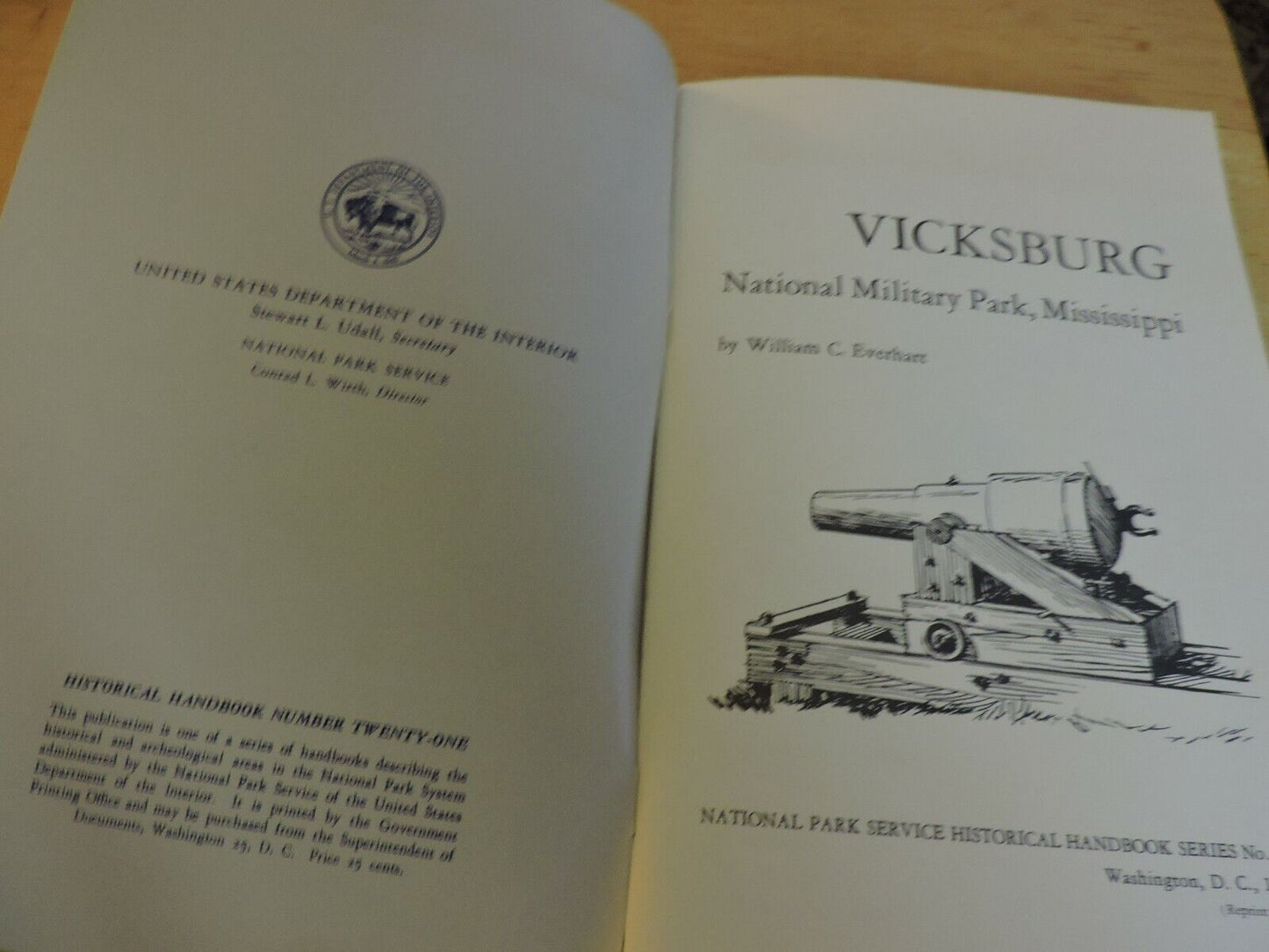 VICKSBURG NATIONAL MILITARY PARK, MISSISSIPPI, HISTORICAL HANDBOOK NUMBER 21