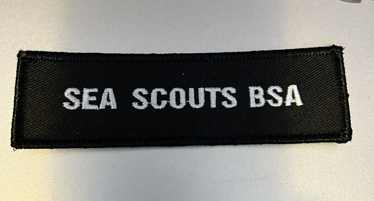 BSA: "Sea Scouts BSA" Black Uniform Patch (Brand New)