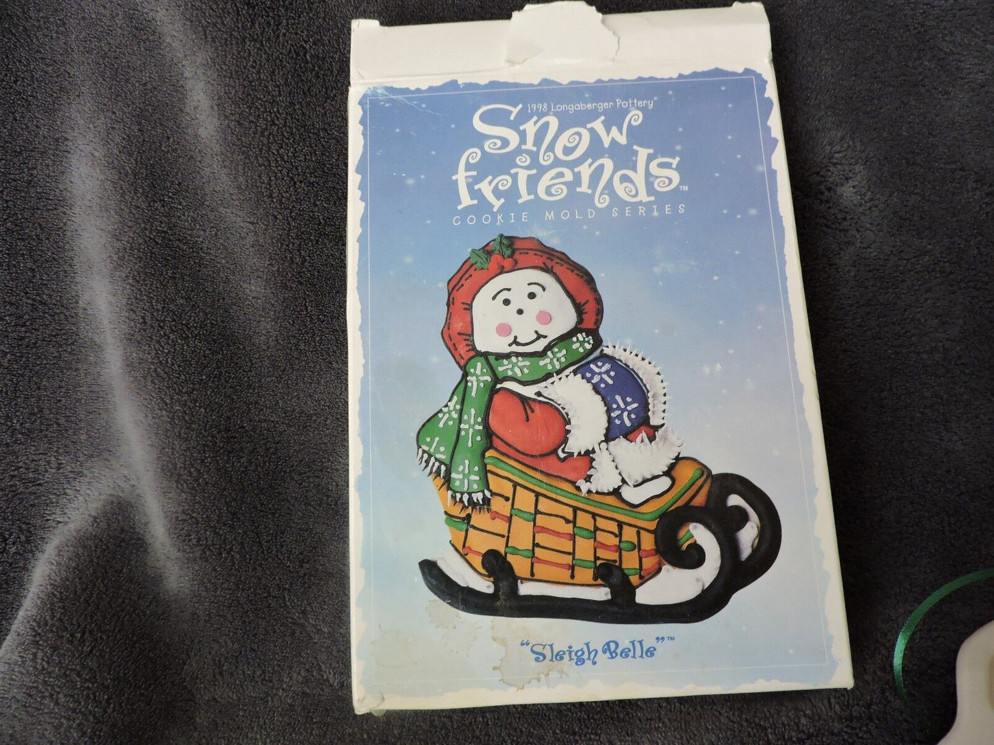 1998 Longaberger Pottery Snow Friends Cookie Mold Series - Sleigh Belle - NIB!