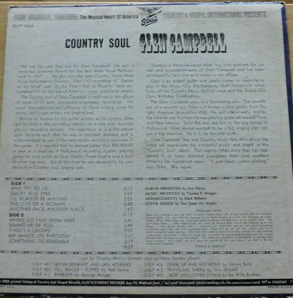 Glen Campbell: Country Soul Vinyl Album 33 1/3 RPM