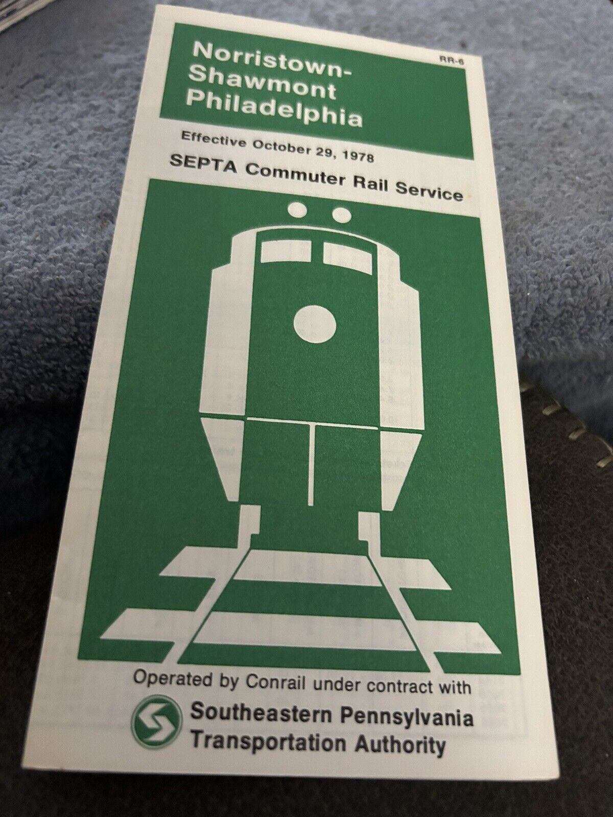 TIMETABLE: NORRISTOWN-SHAWMONT PHILADELPHIA SEPTA COMMUTER 1978