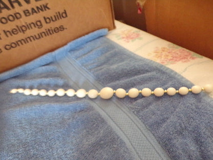 8" White Beaded Necklace