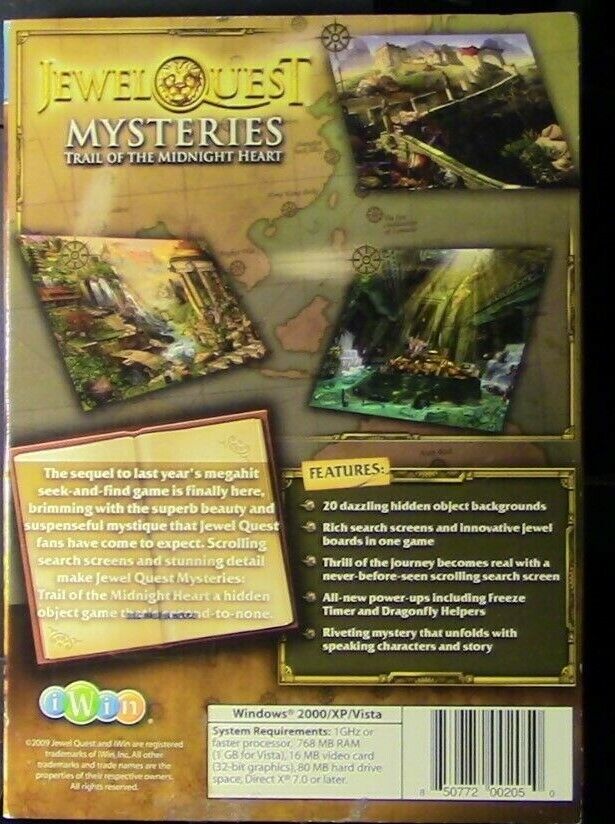 PC CD-ROM-Game: Jewel Quest Mysteries (Trail of the Midnight Heart)