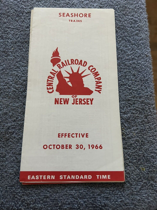 RAILROAD TIMETABLE: SEASHORE TRAINS: JERSEY CENTRAL LINES OCTOBER 30, 1966