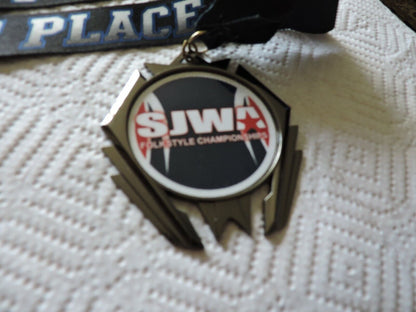 SJWA FOLK STYLE  CHAMPIONSHIPS MEDAL WITH 1ST PLACE BLACK RIBBON