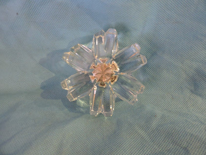 Lenox Quartz Crystal Starburst shape Clock Paperweight