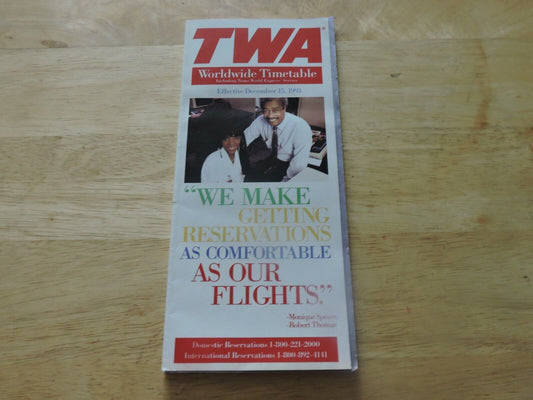 TWA Worldwide Timetable Effective December 15, 1993
