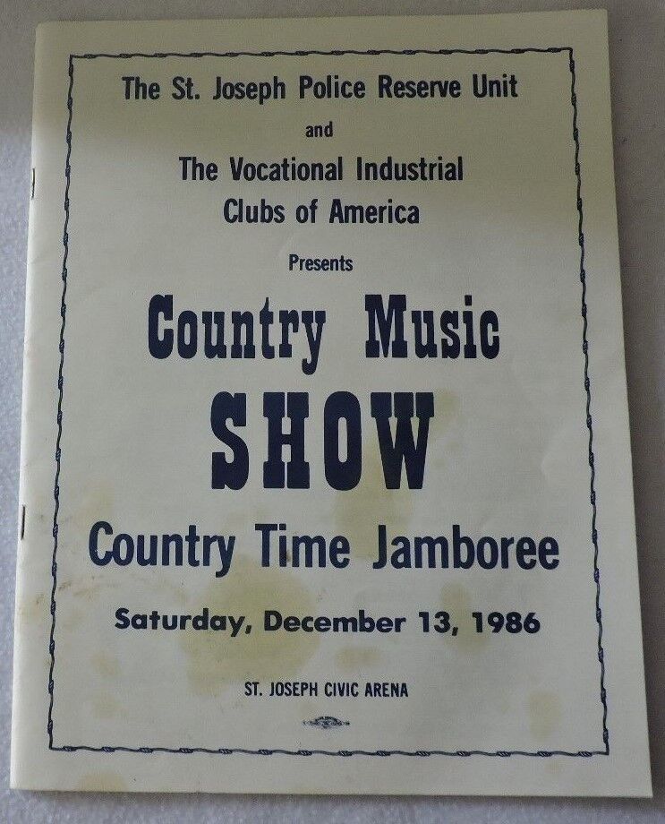 The St. Joseph Police Reserve Unit Country Music Show Playbill-December 1986