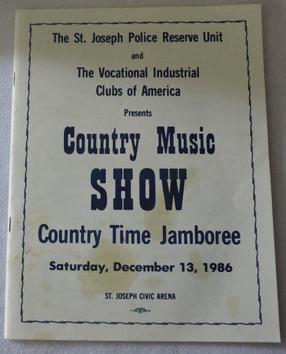 The St. Joseph Police Reserve Unit Country Music Show Playbill-December 1986