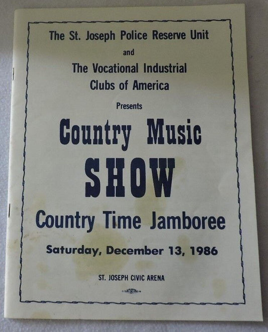 The St. Joseph Police Reserve Unit Country Music Show Playbill-December 1986
