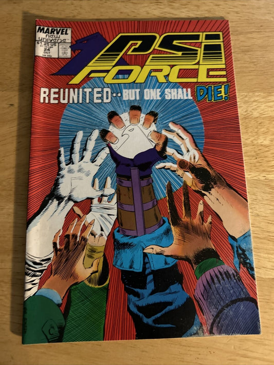 Psi Force Reunited But One Shall Die! Marvel Comic, Issue 24, October 1988