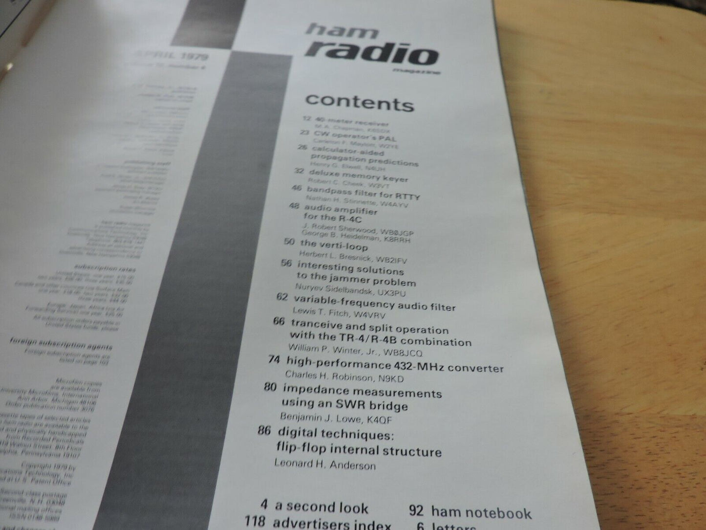 HAM RADIO MAGAZINE APRIL 1979