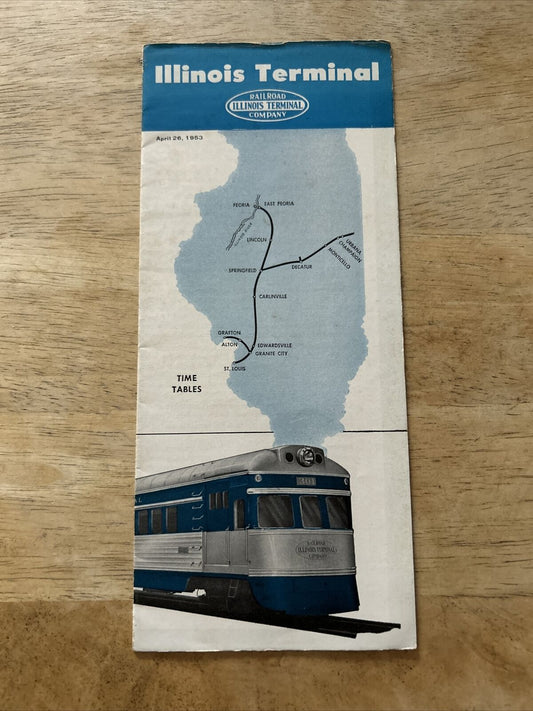 Illinois Terminal Time Table April 26, 1953