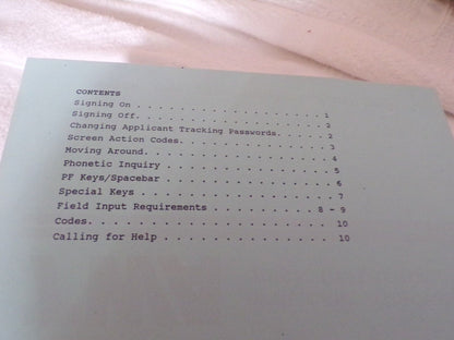 TWA Memorabilia: TWA Applicant Tracking Quick Reference - March, 1988
