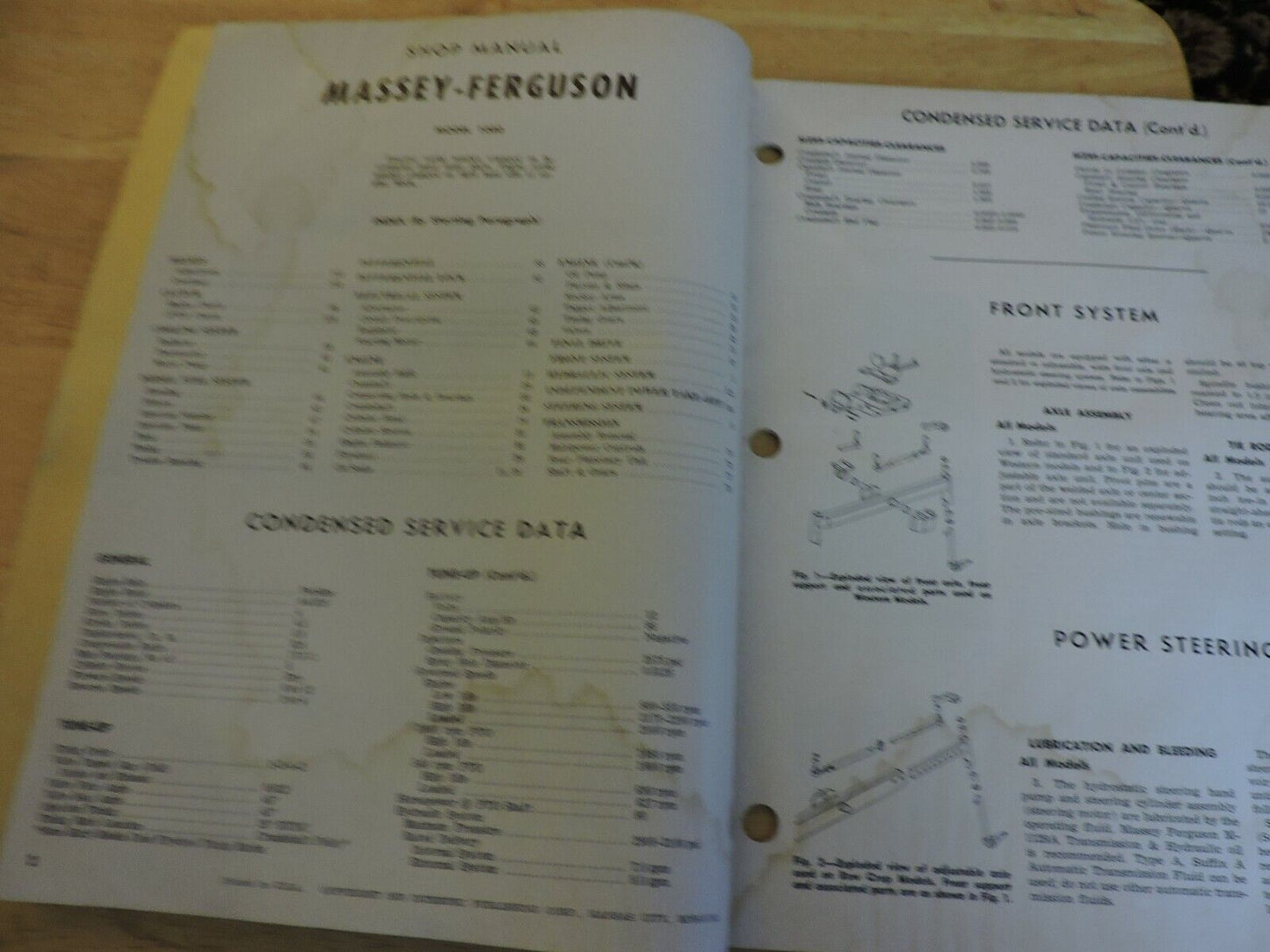 MASSEY-FERGUSON SHOP MANUAL: MODELS MF1080, MANUAL NO MF-28: 1970