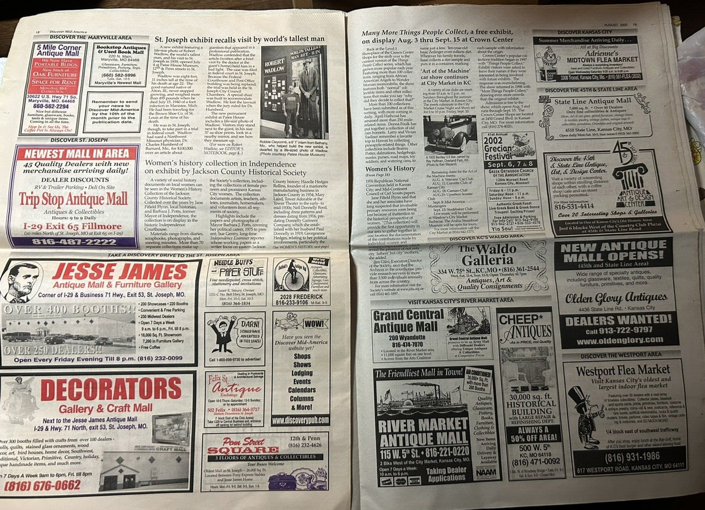DISCOVER MID-AMERICA NEWSPAPER- CONNECTING THE PAST WITH THE PRESENT AUGUST 2002