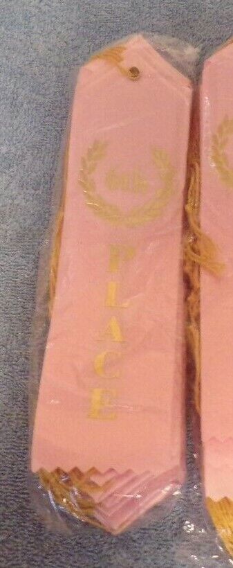 Bag of 25 Award Ribbons: 6th Place (Pink Ribbons)