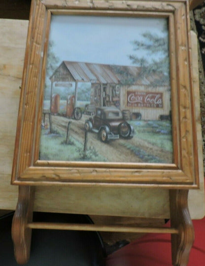 WALL  HANGING CABINET-17X10.5X3.5 INCHES WITH COCA COLA PICTURE ON FRONT, OPENS