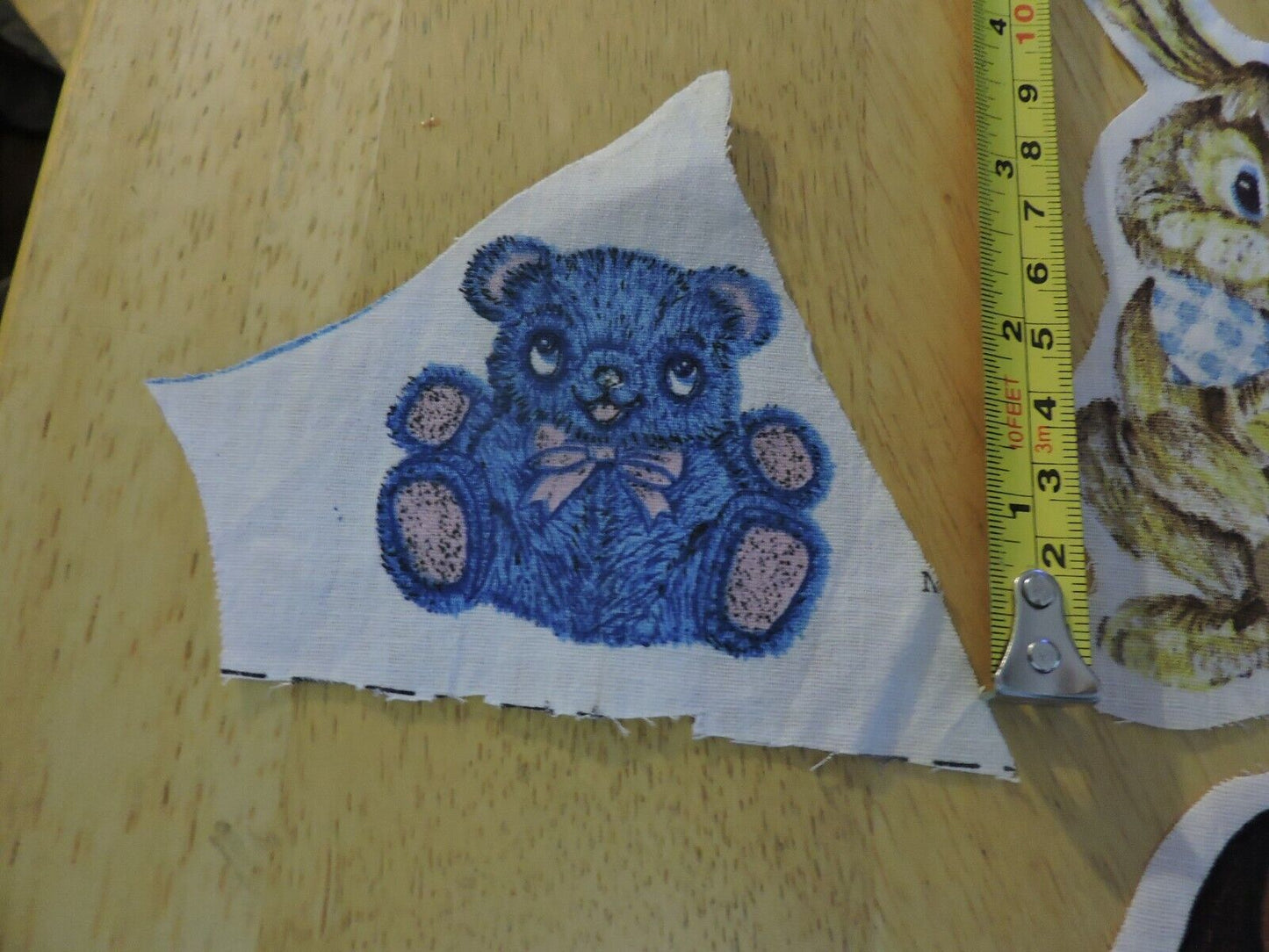 SET OF THREE VINTAGE  APPLIQUES: RABBIT, DOG, TEDDY BEAR