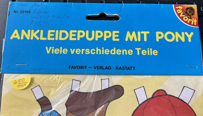 GERMAN: ANKLEIDEPUPPE MIT PONY-VIELE VERSCHIEDENE TEILE--DOLL AND PONY--NEW