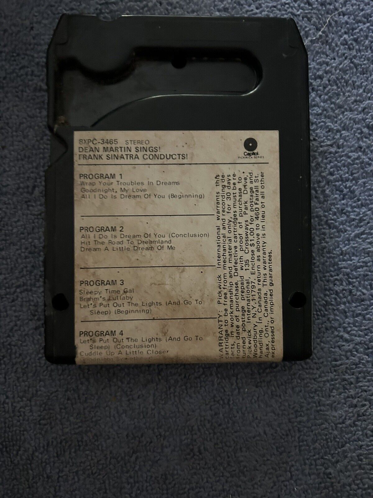 8 TRACK TAPE:  CAPITOL PICKWICK: DEAN MARTIN SINGS FRANK SINATRA CONDUCTS
