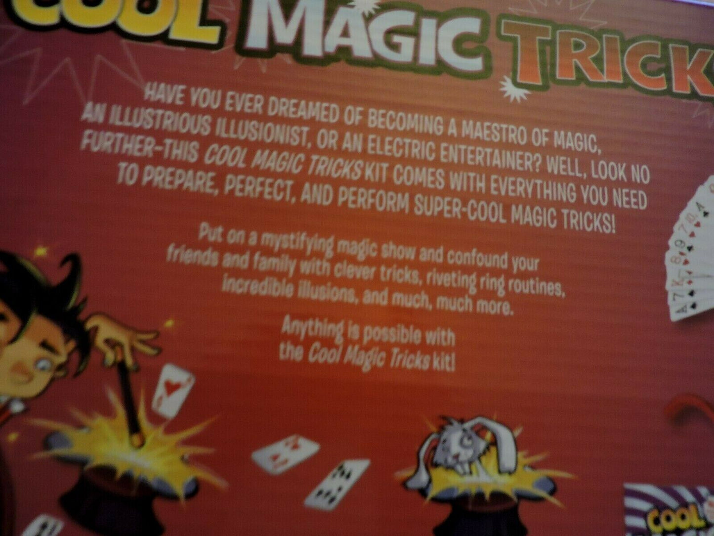 COOL MAGIC TRICKS NEW--CARDS, ROPE, 3 FOAM  BALLS, BOOK  OF COOL MAGIC TRICKS
