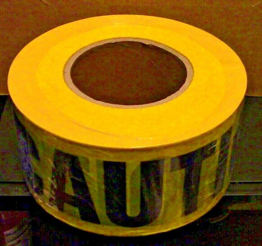 Yellow CAUTION Barricade Tape:  1000 Foot Roll, 2 Mil