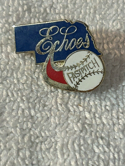 NEBRASKA SOFTBALL PINS: (5) ECHOES, SIZZLE, METRO OMAHA ASA, WILDCATS, SWINGERS