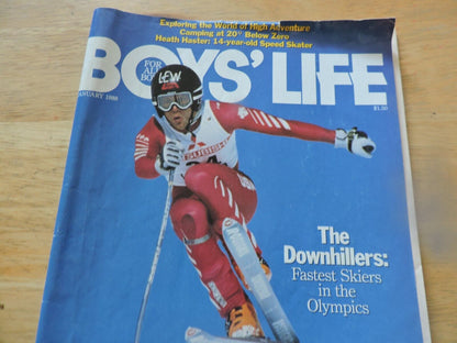 BOYS' LIFE MAGAZINE--JANUARY 1988--THE DOWNHILLERS: FASTEST SKIERS