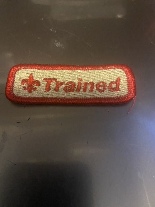 Official BSA: "Trained"  Uniform Tab Patch