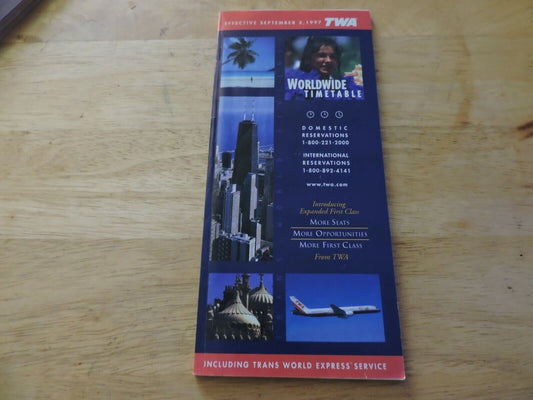 TWA Worldwide Timetable Effective SEPTEMBER 3, 1997