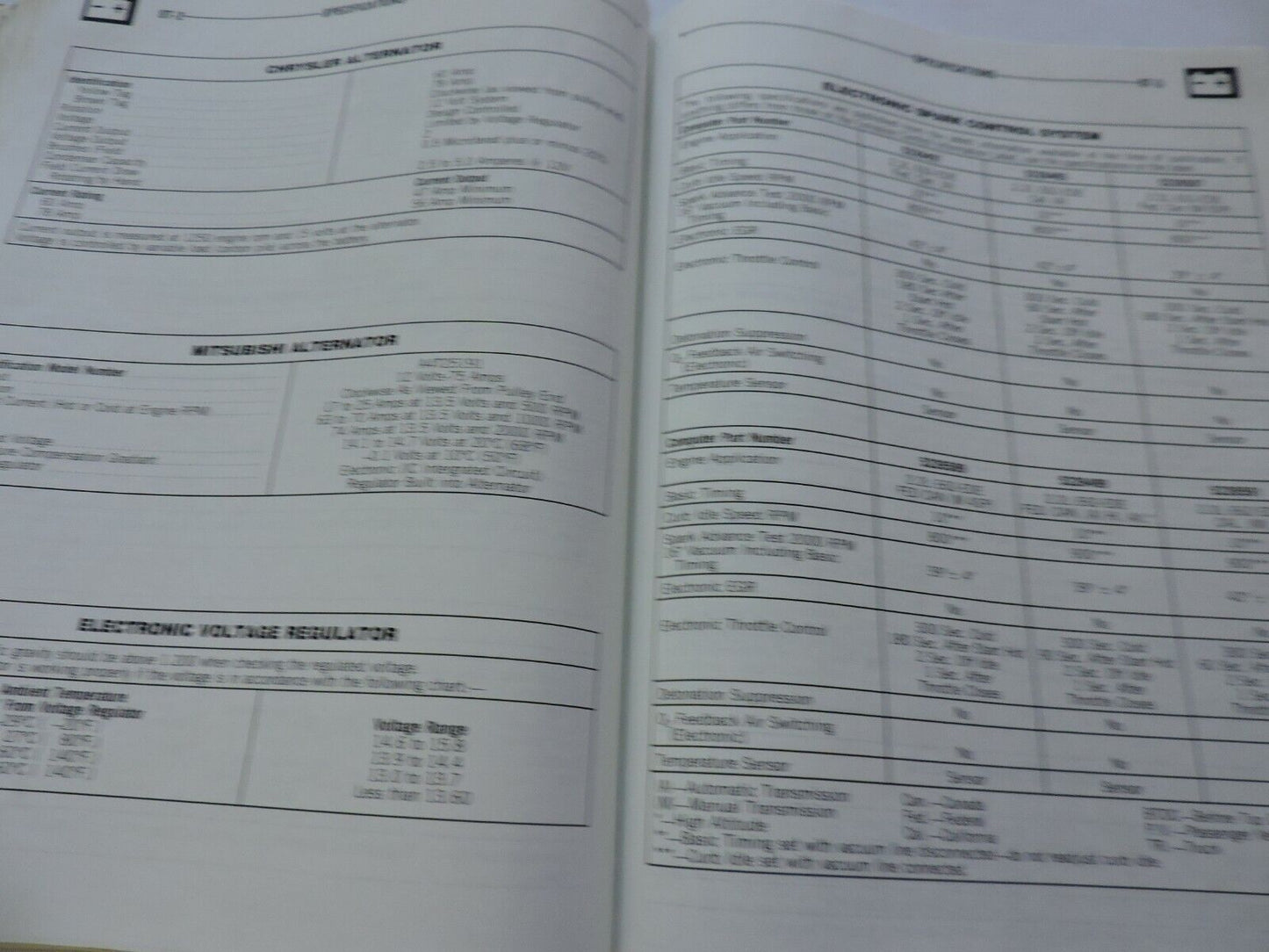CHRYSLER MANUAL: RAM VAN CARAVAN, VOYAGER, ELECTRICAL & ENGINE PERFORMANCE  1984